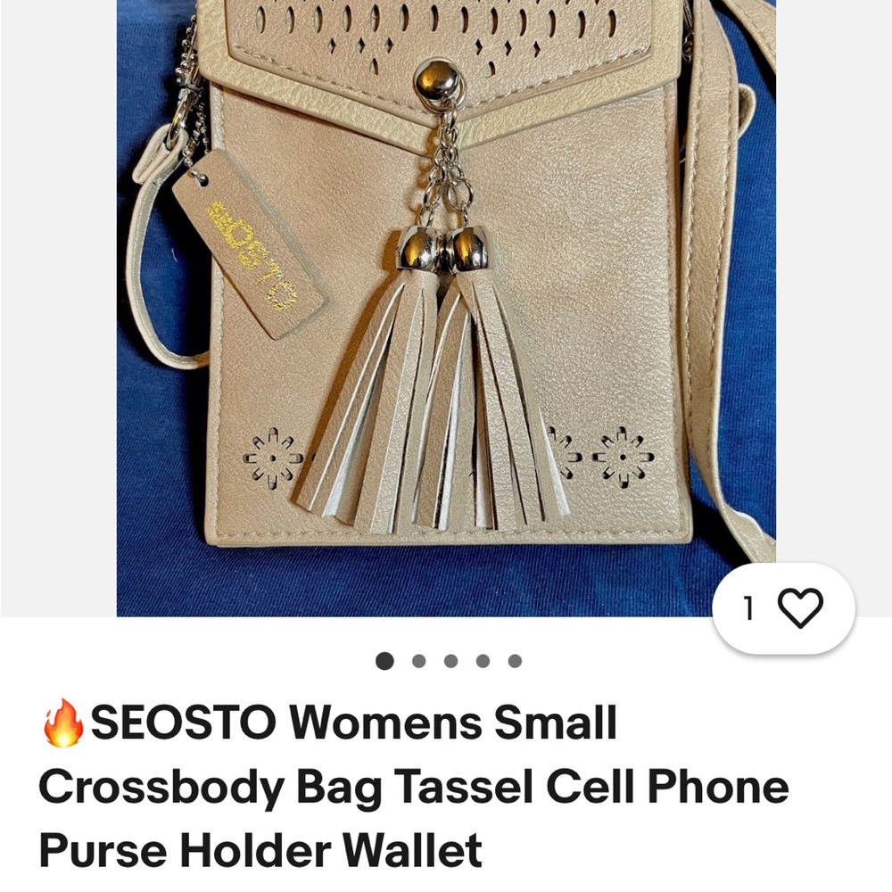 Women's Beige Crossbody Bag with Tassel